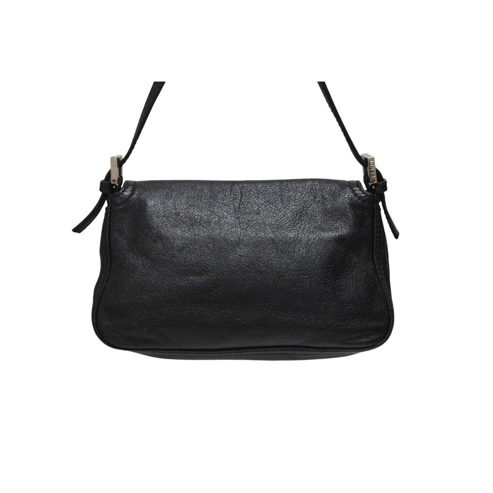 FENDI Mamma Bucket One Shoulder Hobo Bag Black Leather - Picture 2 of 8